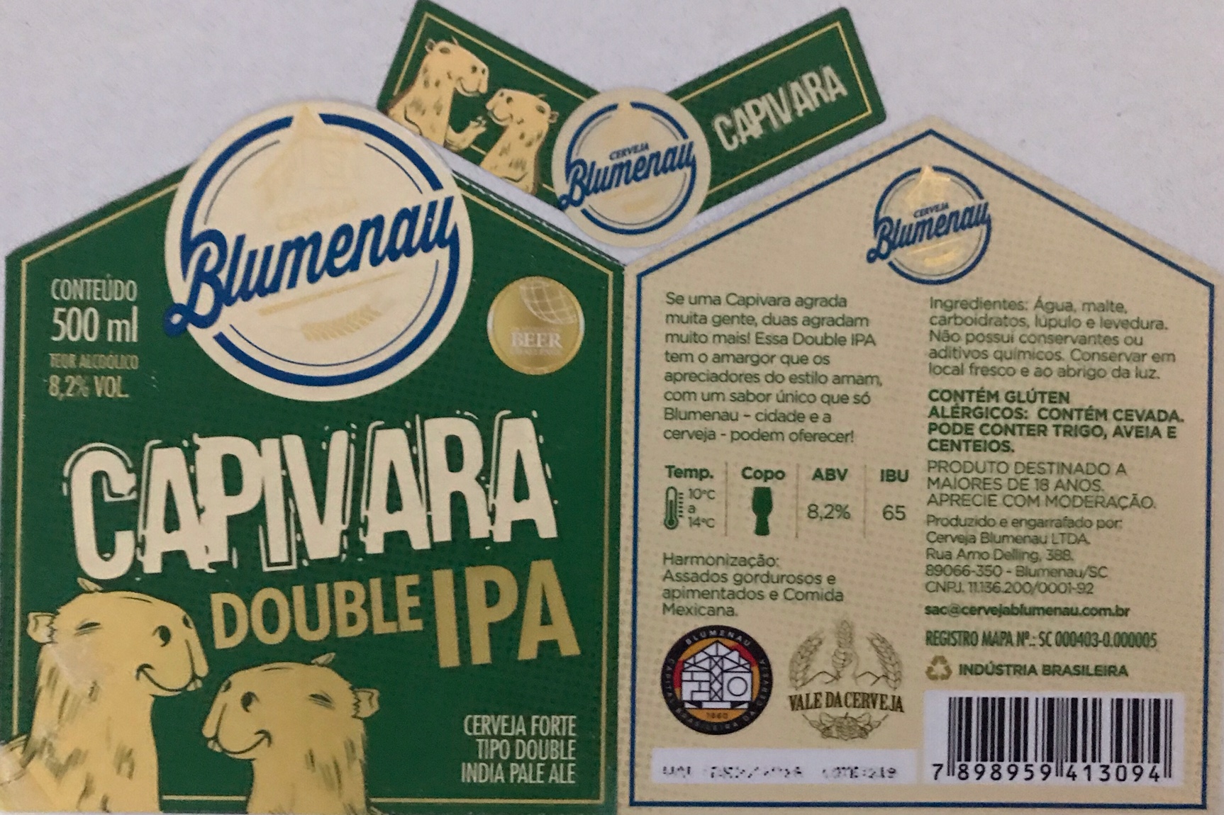 Cerveja Blumenau Capivara Double IPA 500ml - Empório da Cerveja